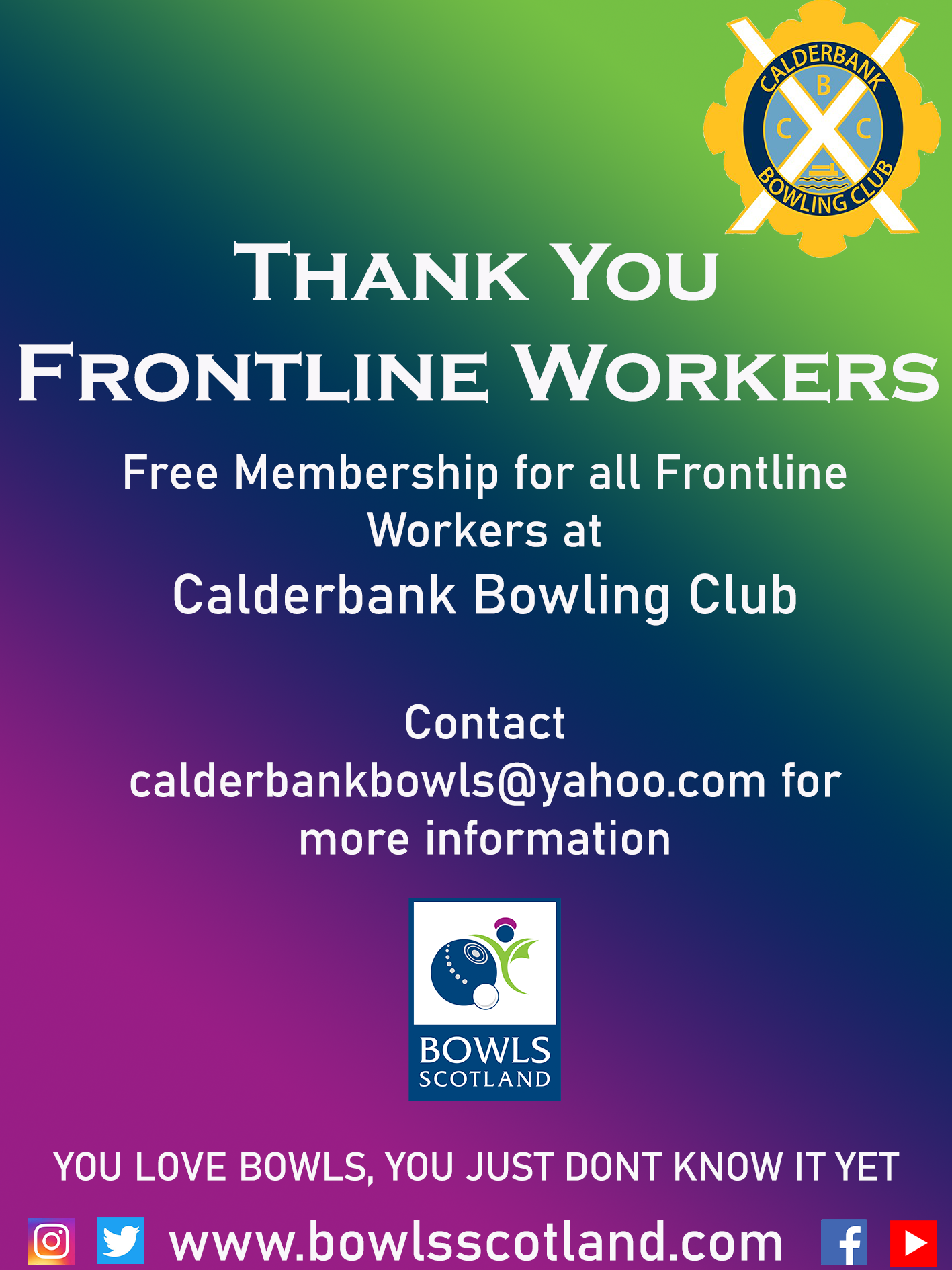 Calderbank BC - Thank You Frontline Workers campaign